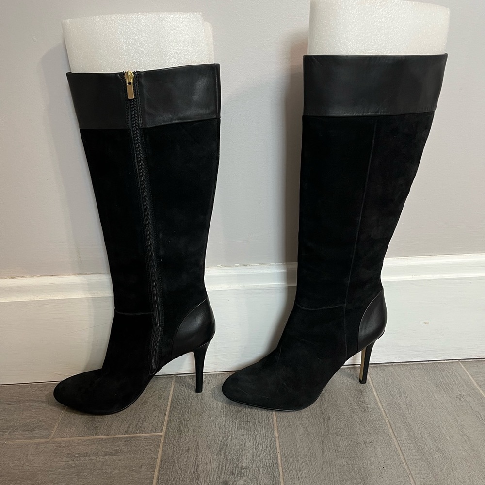 Banana Republic Knee High Suede and Leather Heeled Boots size 9.5 - VGUC